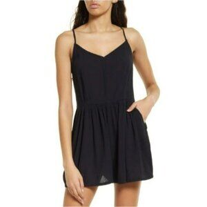 Melrose and Market V-Neck Sleeveless Romper Black‎ XS
